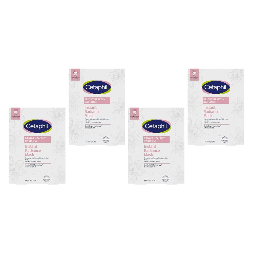 Cetaphil Bright Healthy Radiance Instant Radiance Sheet Mask 6 x 23mL Pack of 4
