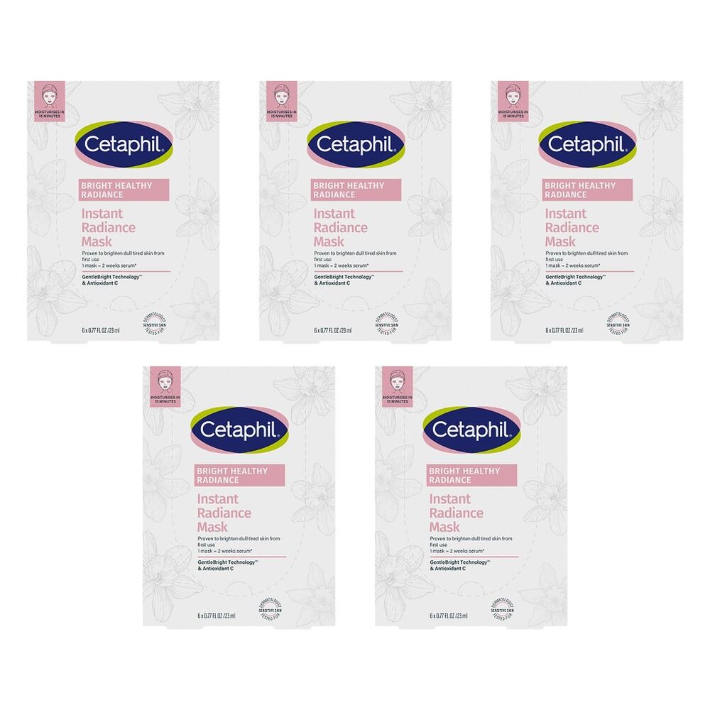 Cetaphil Bright Healthy Radiance Instant Radiance Sheet Mask 6 x 23mL Pack of 5