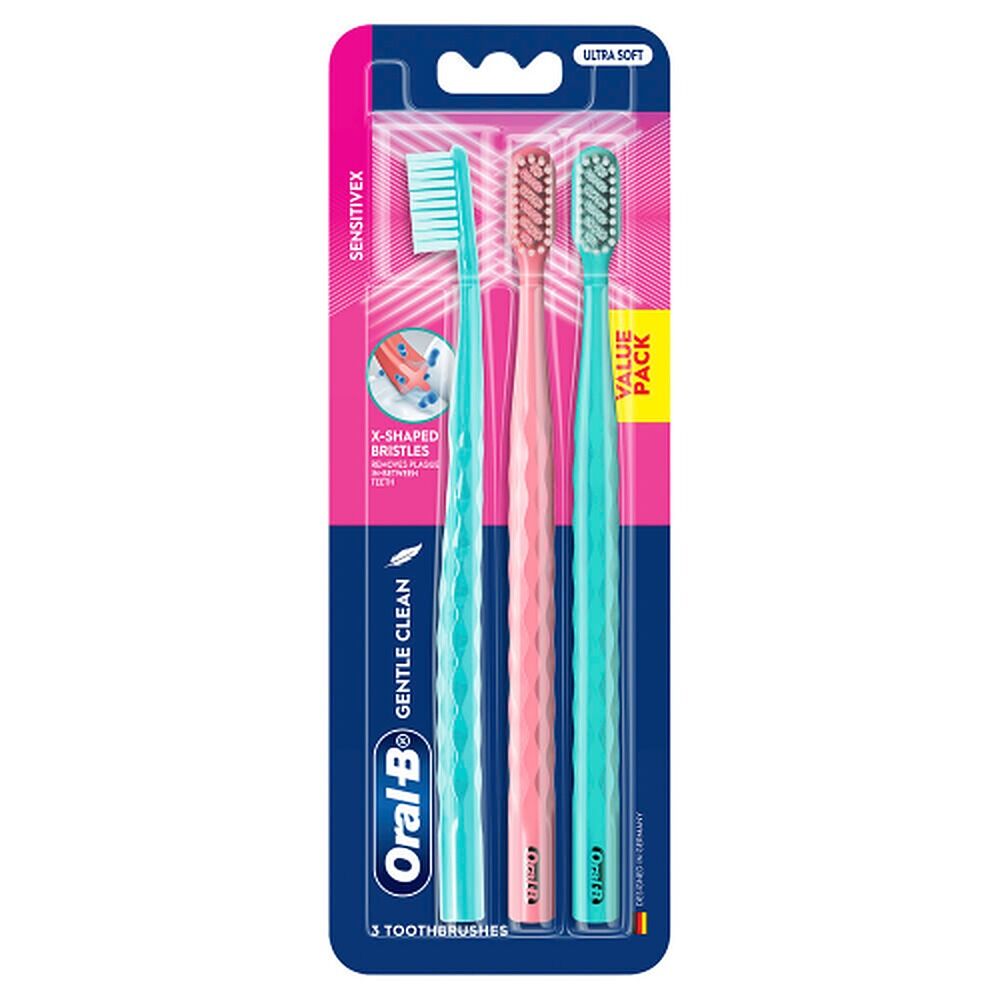Oral-B SensitiveX Gentle Clean Toothbrushes, Pack of 3