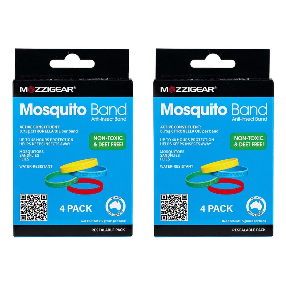 MozzieGear Adult Bands Insect Repellent 4 Pack Bundle of 2