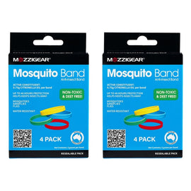 MozzieGear Adult Bands Insect Repellent 4 Pack Bundle of 2