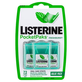 Listerine PocketPaks Fresh Burst Oral Strips 72 Pack x 6
