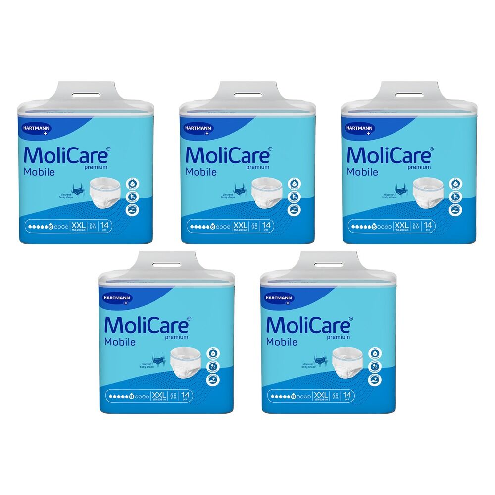 MoliCare Premium Mobile 6 Drops Incontinence Pants Size XXL 14 Bundle of 5
