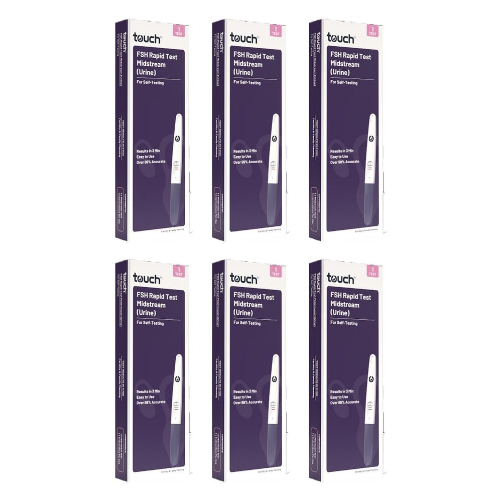 TouchBio FSH Rapid Test Midstream Urine 1 Test Pack of 6