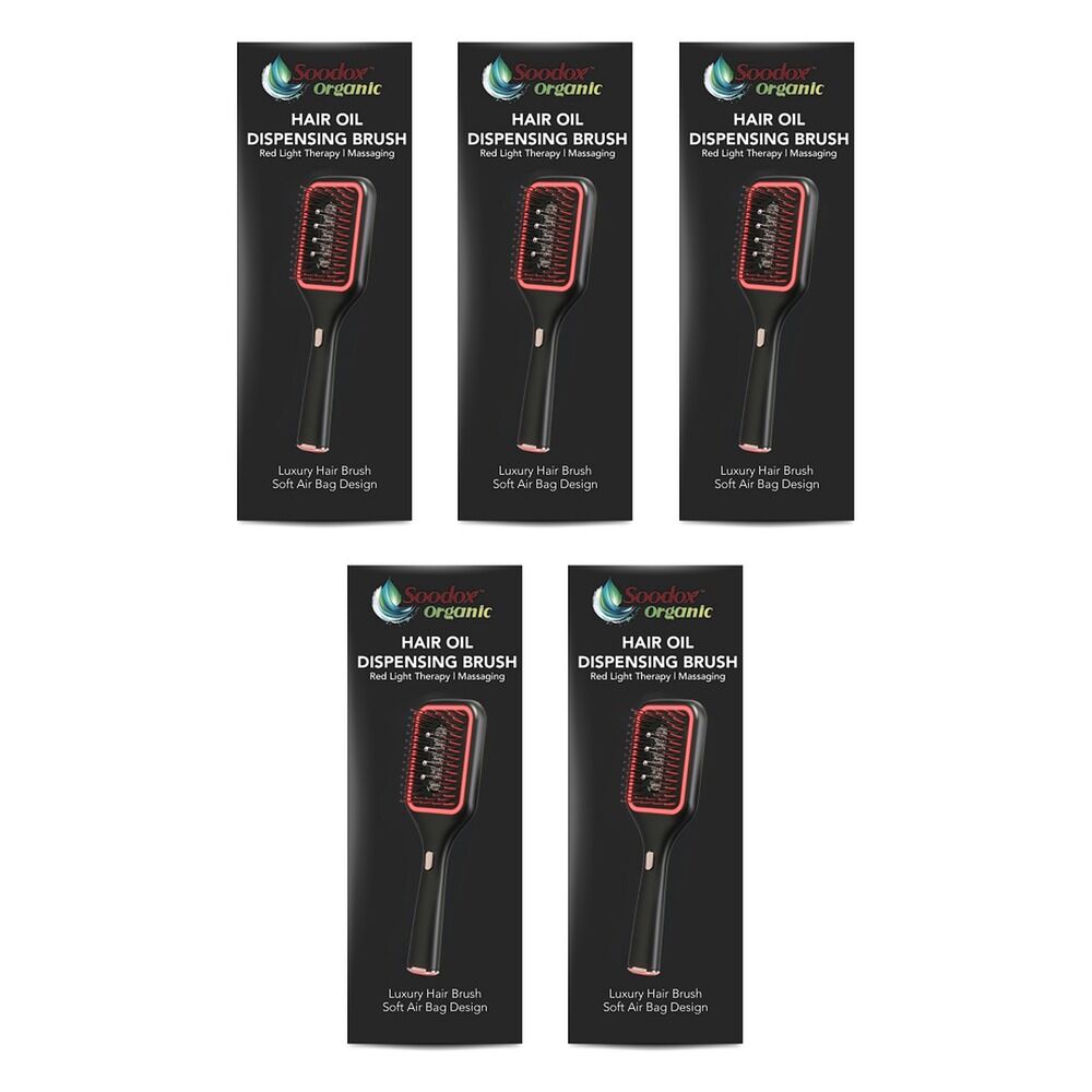 Soodox Organic Hair Oil Dispensing Brush Black Pack of 5