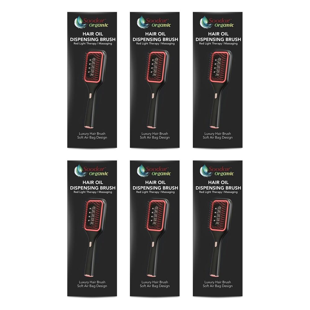 Soodox Organic Hair Oil Dispensing Brush Black Pack of 6