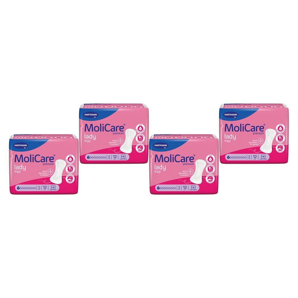 MoliCare Premium Lady Pad 1 Drop 12 Pieces x 16 Bundle of 4