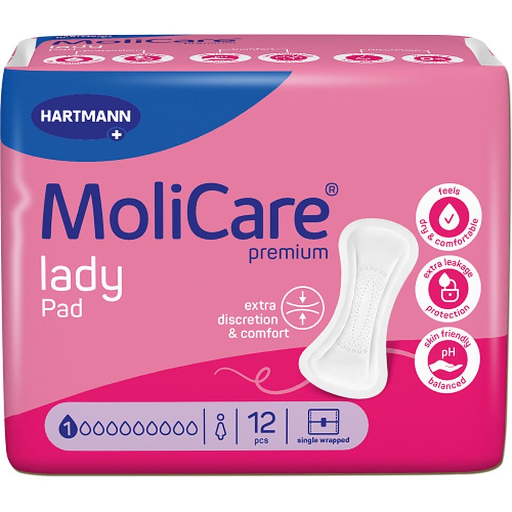 MoliCare Premium Lady Pad 1 Drop 12 Pieces x 16