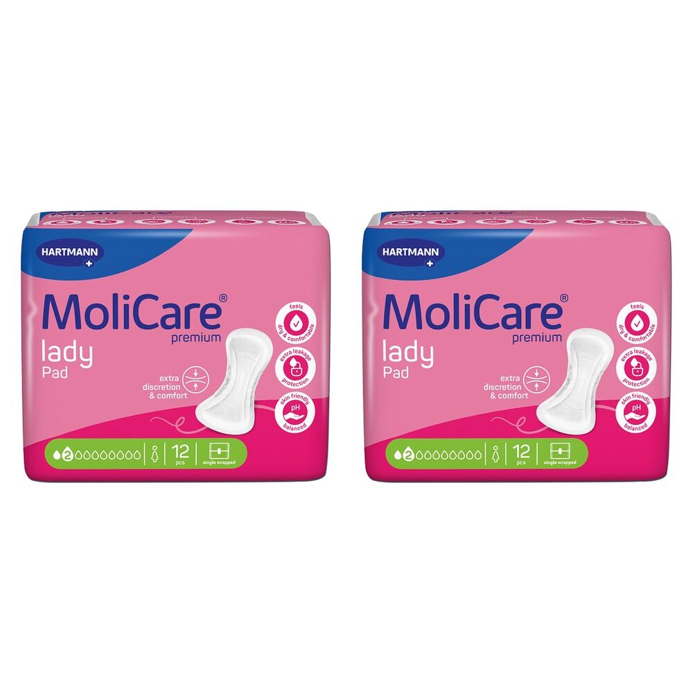 MoliCare Premium Lady Pad 2 Drops 12 Pieces x 18 Bundle of 2