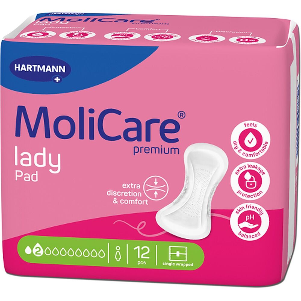 MoliCare Premium Lady Pad 2 Drops 12 Pieces x 18