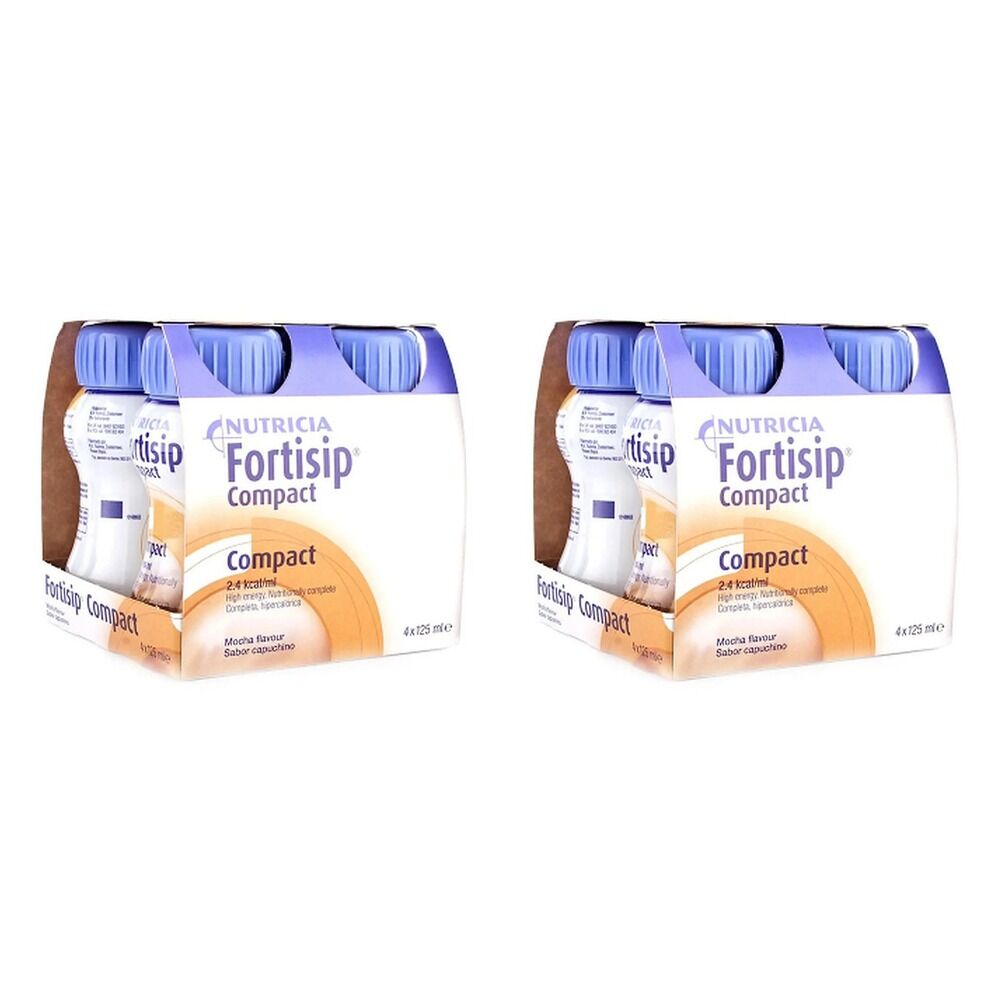 Fortisip Compact Protein Mocha 125mL 4 Pack Bundle of 2