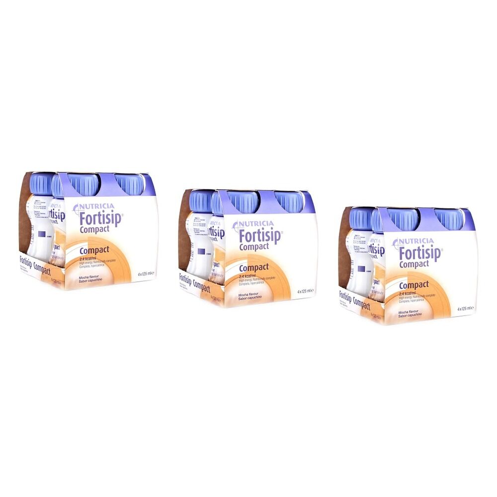 Fortisip Compact Protein Mocha 125mL 4 Pack Bundle of 3