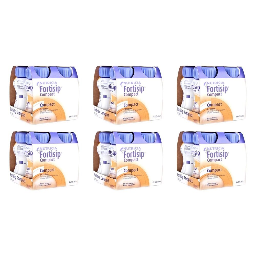 Fortisip Compact Protein Mocha 125mL 4 Pack Bundle of 6