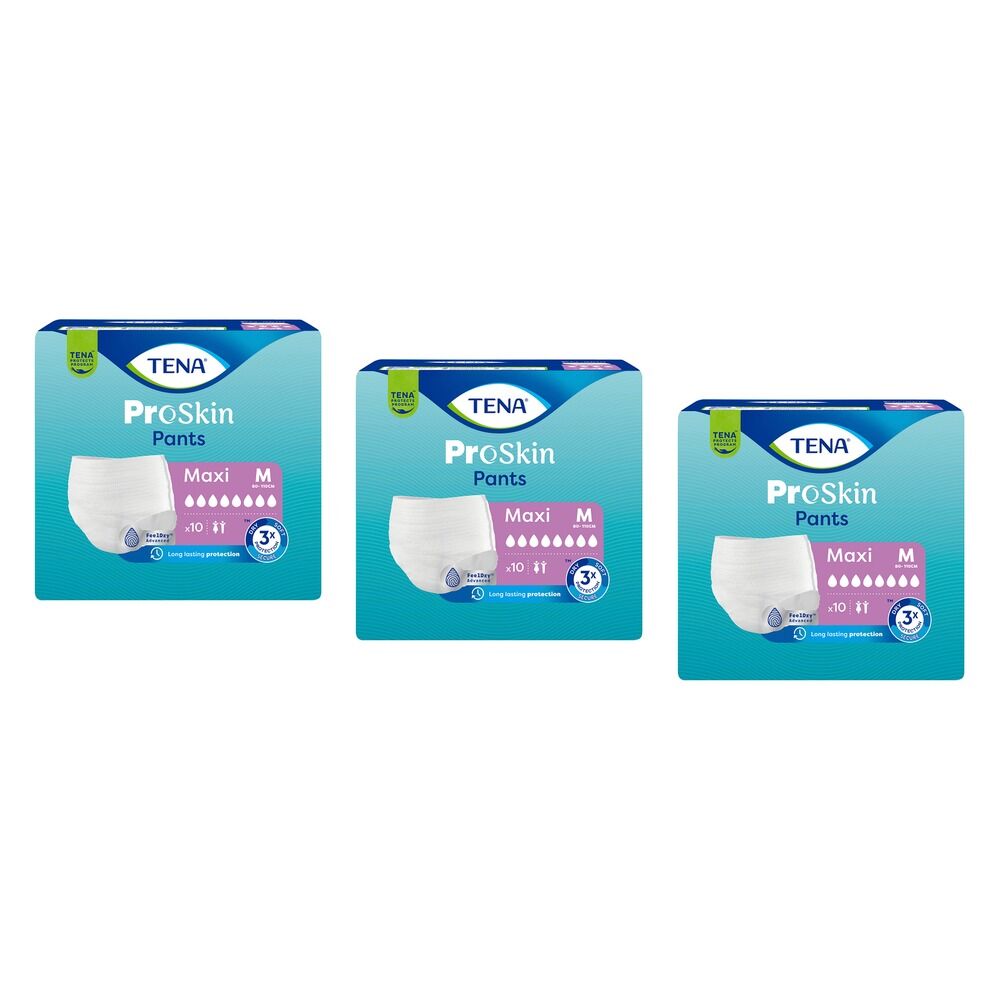 Tena ProSkin Pants Maxi M 10 Pack x 4 Bundle of 3