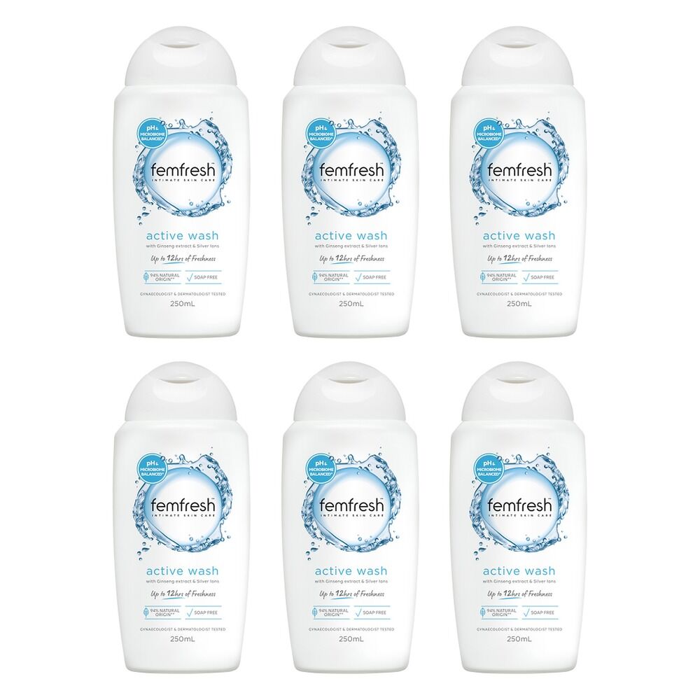 Femfresh Active Wash 250mL Pack of 6