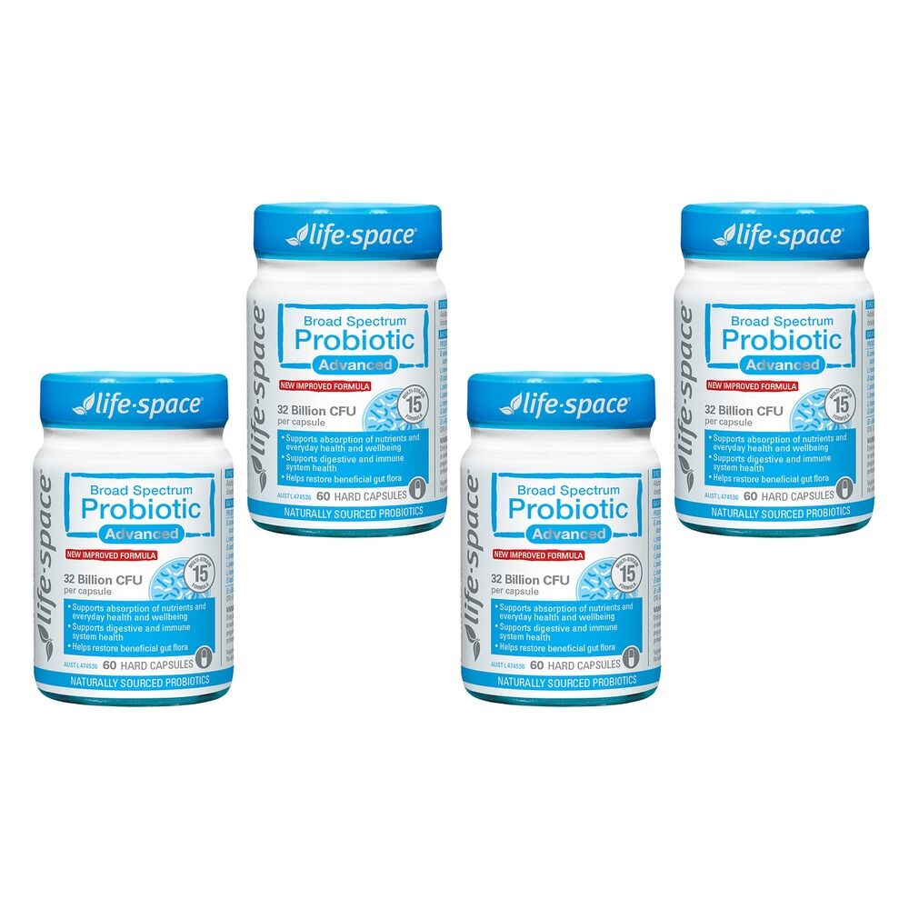 Life-Space Broad Spectrum Probiotic Advanced 60 Capsules Pack of 4