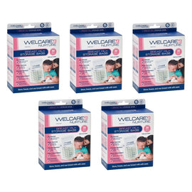 Welcare Nurture Breast Milk Storage Bags 30 Pack Bundle of 5