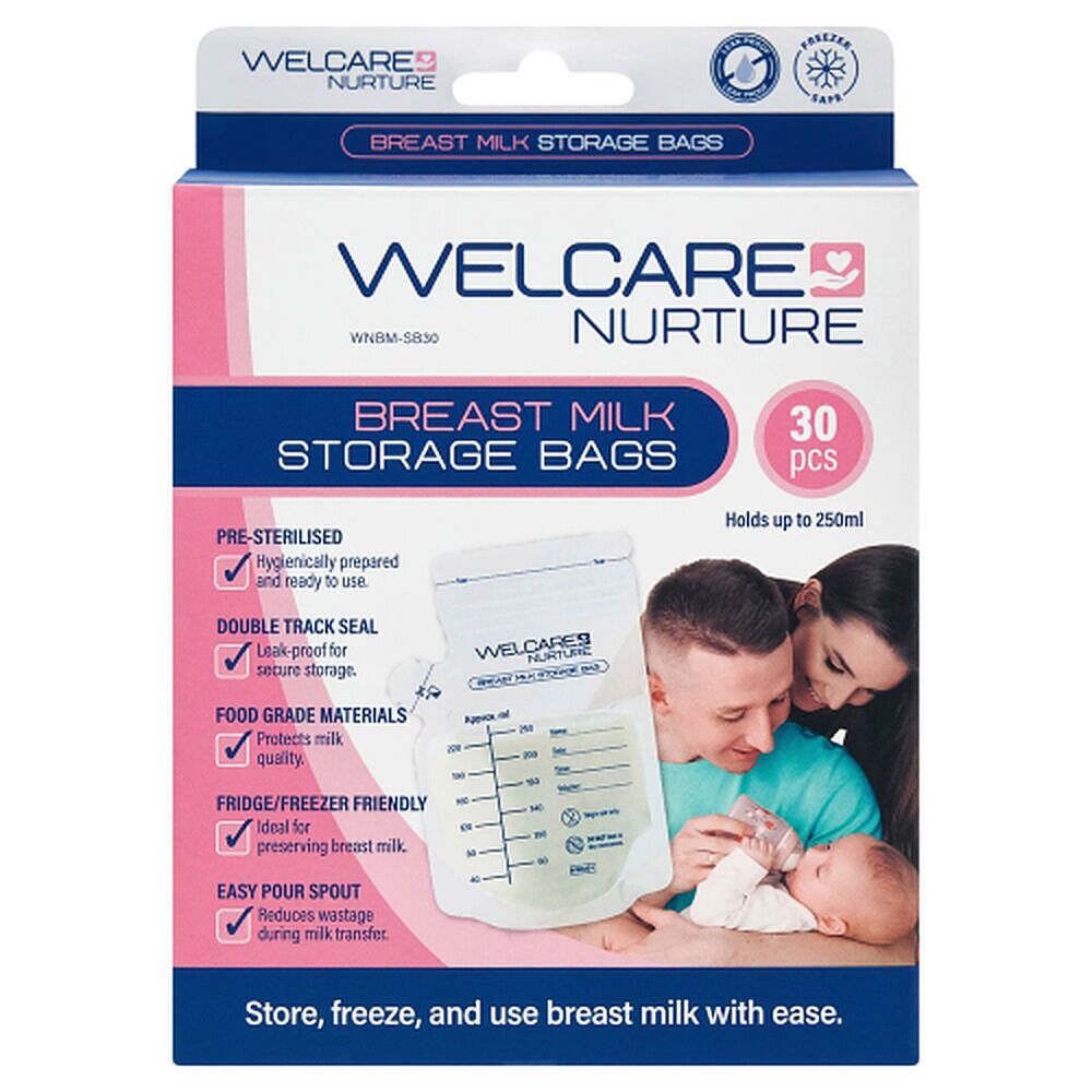 Welcare Nurture Breast Milk Storage Bags 30 Pack