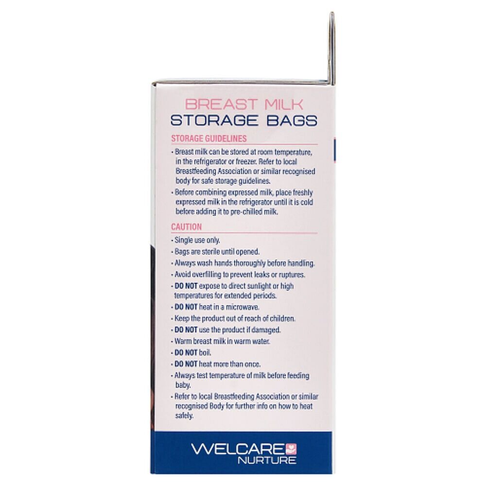 Welcare Nurture Breast Milk Storage Bags 30 Pack