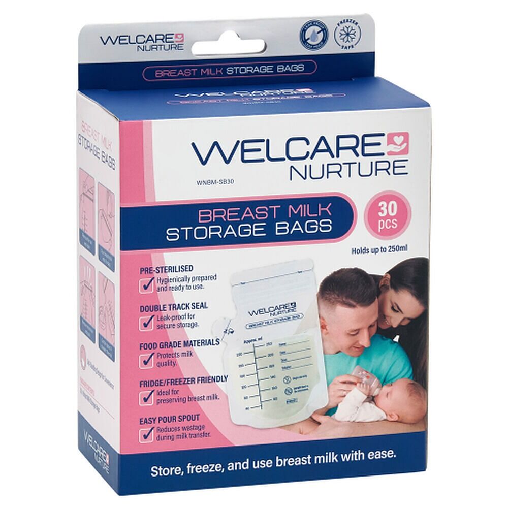 Welcare Nurture Breast Milk Storage Bags 30 Pack