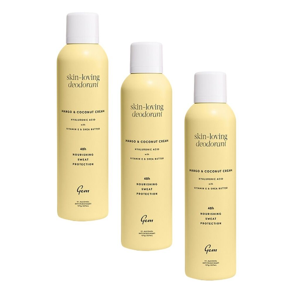 GEM Skin-Loving Deodorant Mango & Coconut Cream 207mL Pack of 3