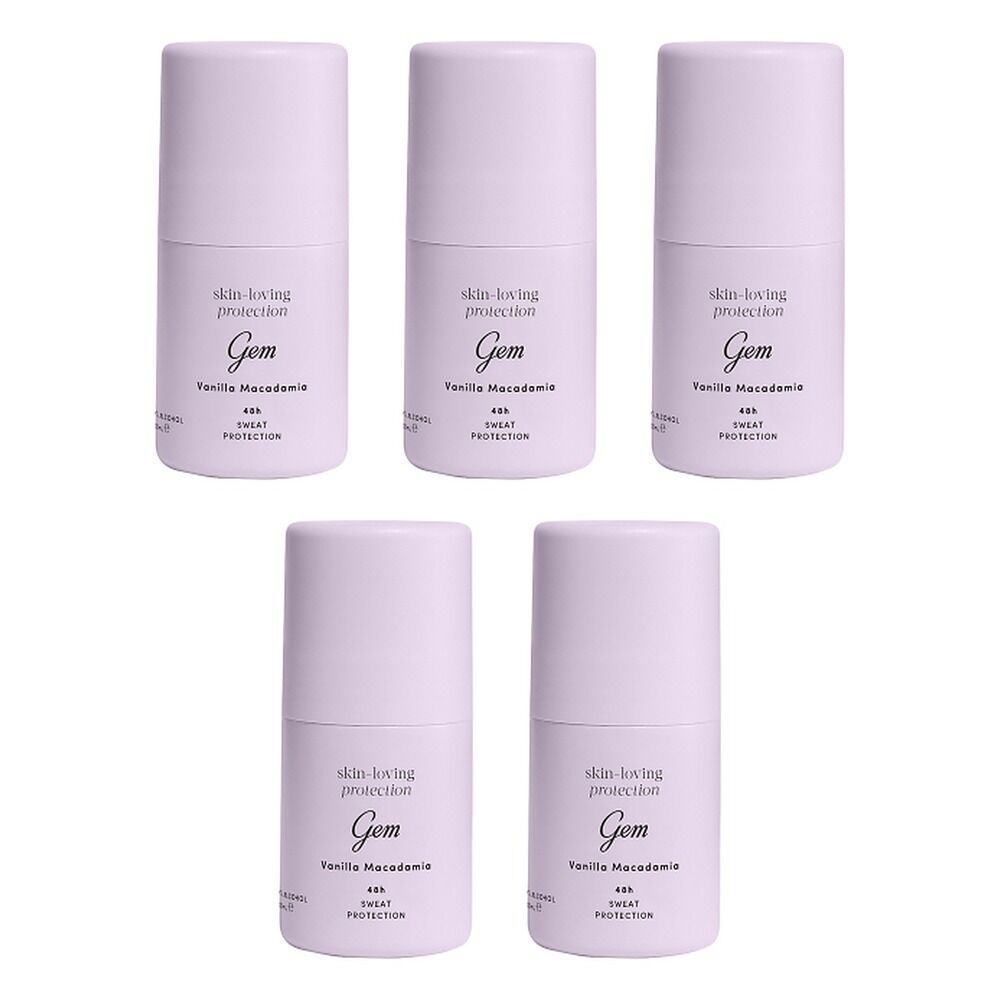 GEM Skin Loving Roll On Deodorant Vanilla Macadamia 50mL Pack of 5