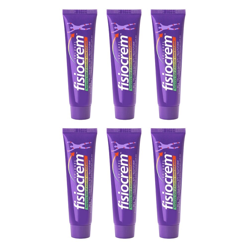 Fisiocrem Solugel Muscle Pain Relief Gel 30g Pack of 6