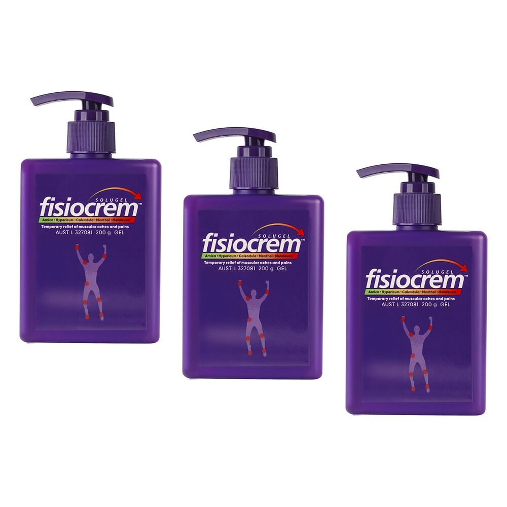 Fisiocrem Solugel Pain Relief Gel 200g Pack of 3