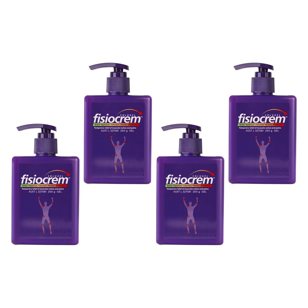Fisiocrem Solugel Pain Relief Gel 200g Pack of 4