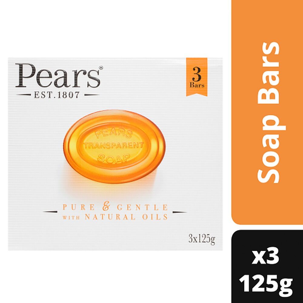 Pears Pure & Gentle Soap With Natural Oils 3 x 125g
