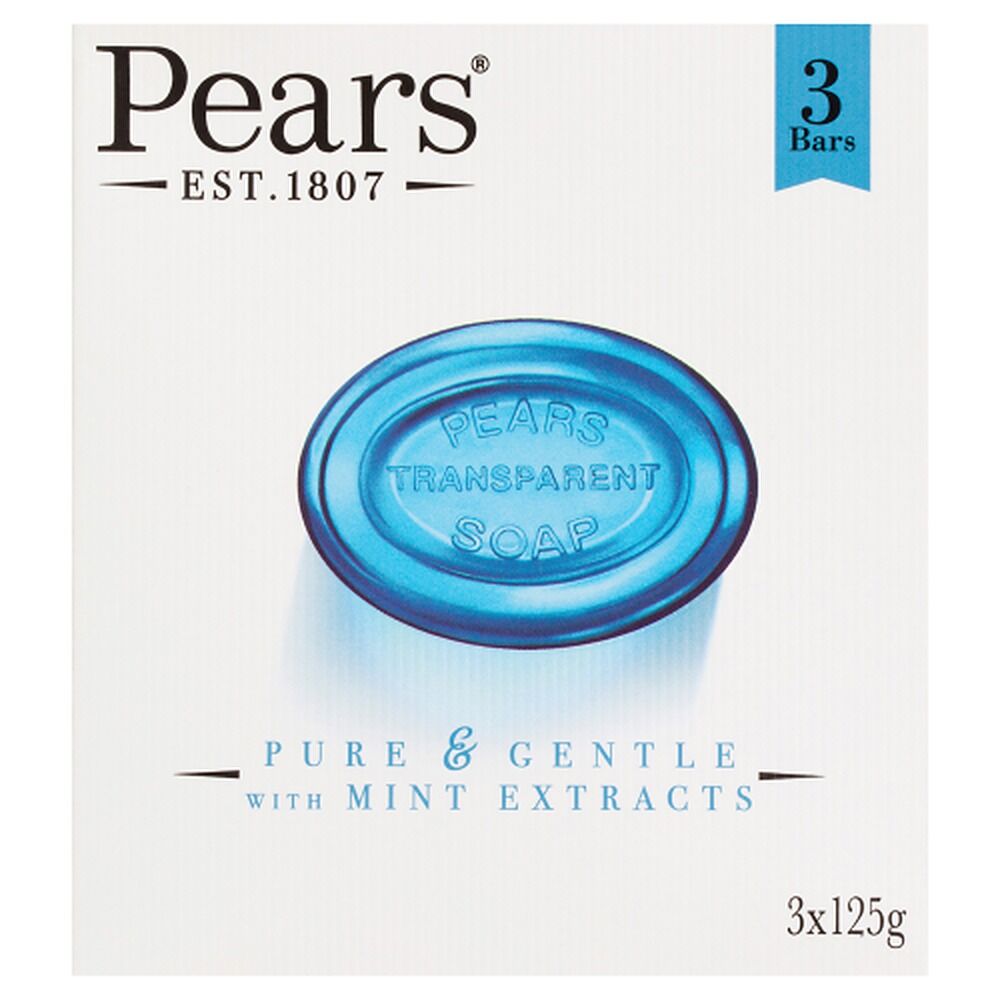 Pears Pure & Gentle Soap With Mint Extracts 3 x 125g