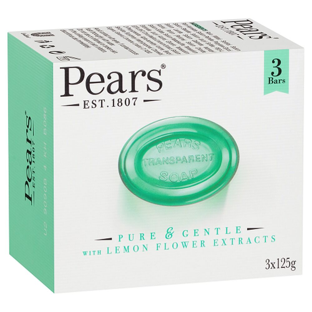 Pears Pure & Gentle Soap With Lemon Flower Extracts 3 x 125g