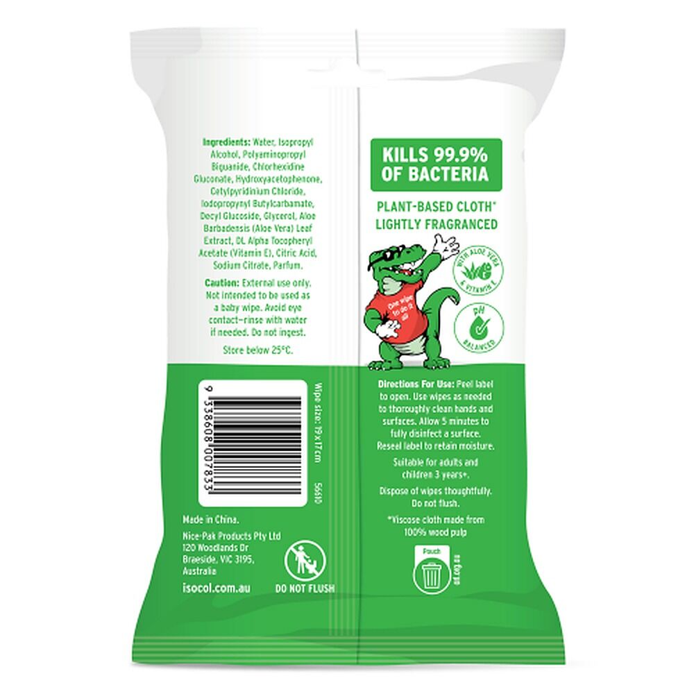Isocol Multipurpose Anti-Bacterial Wipes 15 Pack