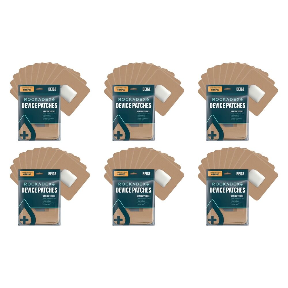 Rockadex Omnipod Patches Beige 10 Pack Bundle of 6