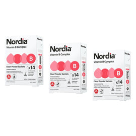 Nordia Vitamin B Complex Clean Unflavoured Powder 2g Sachets Pack of 3