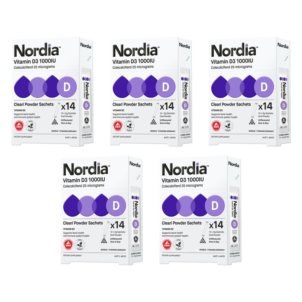 Nordia Vitamin D3 1000IU Clean Unflavoured Powder 2g Sachets Pack of 5
