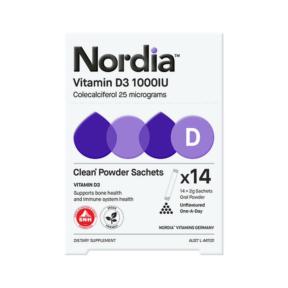 Nordia Vitamin D3 1000IU Clean Unflavoured Powder 2g Sachets