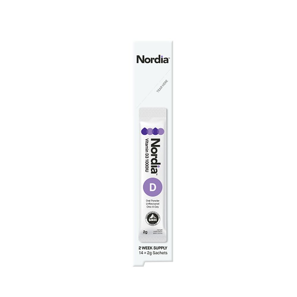 Nordia Vitamin D3 1000IU Clean Unflavoured Powder 2g Sachets