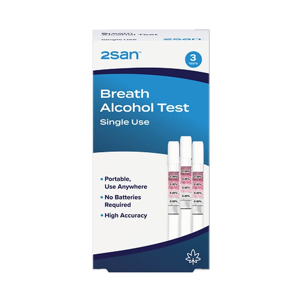 2San Single Use Breathalyzer Alcohol Test 3 Pack