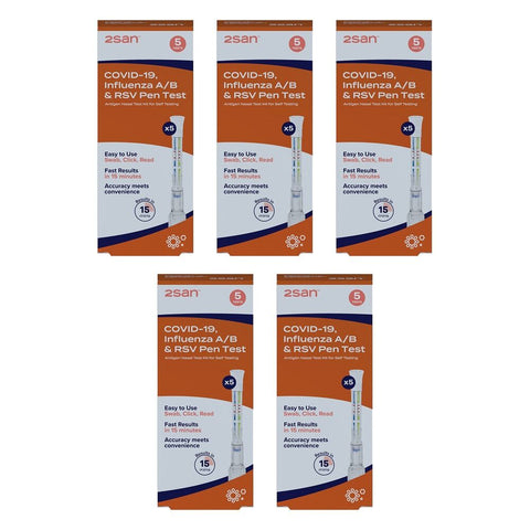 2San Covid-19/Influenza/RSV Pen Test 5 Pack Bundle of 5