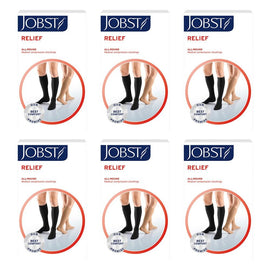 JOBST Relief Knee High Closed Toe Medium Black 15-20mmHg Pack of 6