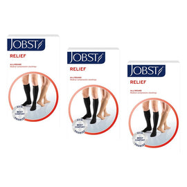 JOBST Relief Knee High Closed Toe XLarge Black 15-20mmHg Pack of 3