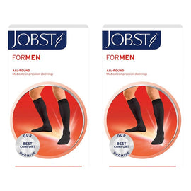 Jobst Men Knee High Medium Black 15-20mmHg Pack of 2