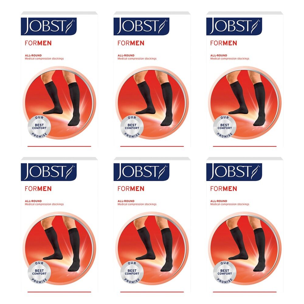 Jobst Men Knee High XLarge Black 15-20mmHg Pack of 6