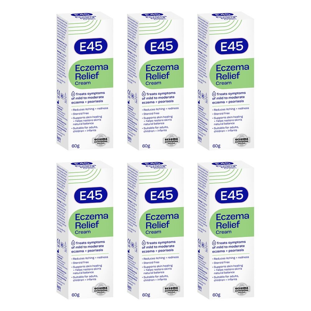 E45 Eczema Relief Cream 60g Pack of 6