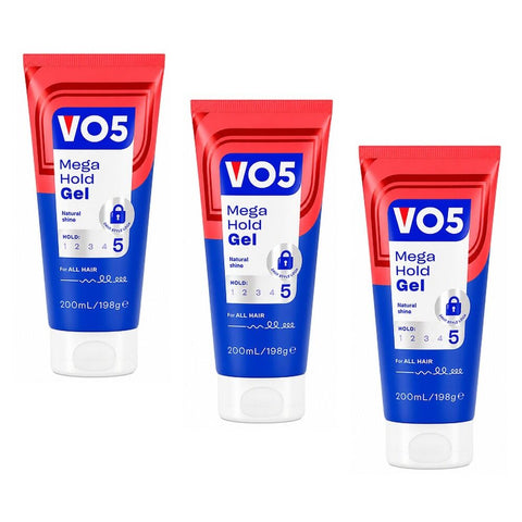 VO5 Mega Hold Gel Tube 200mL Pack of 3