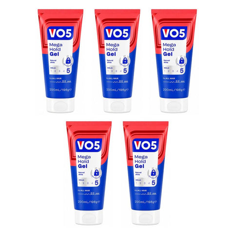 VO5 Mega Hold Gel Tube 200mL Pack of 5