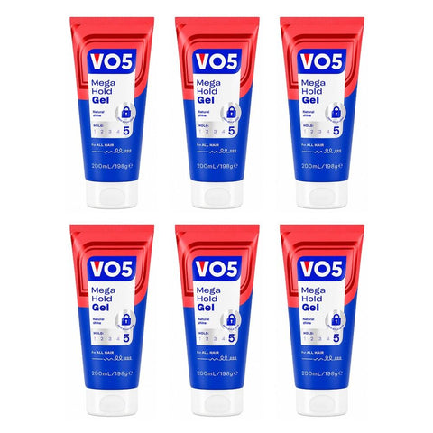 VO5 Mega Hold Gel Tube 200mL Pack of 6