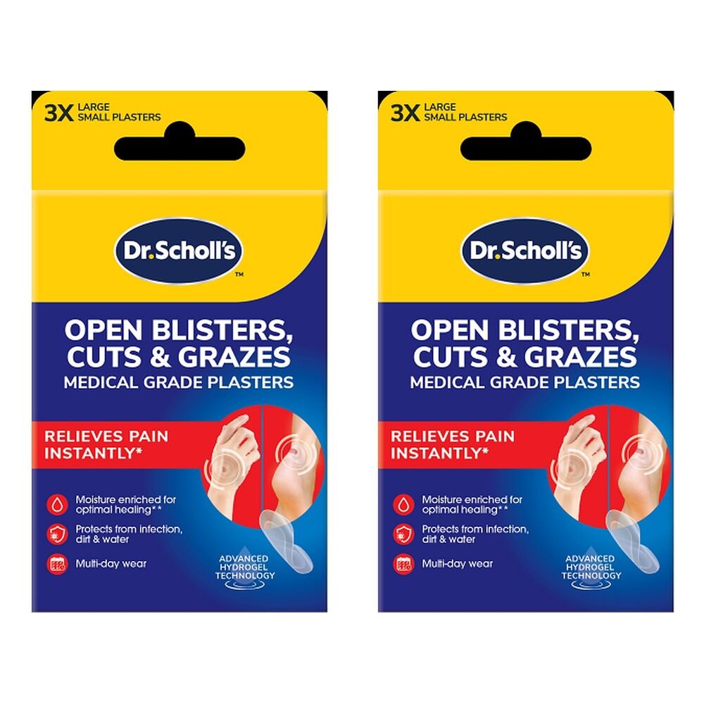 Scholl Open Blister Cuts & Grazes Plaster 6 Pack Bundle of 2