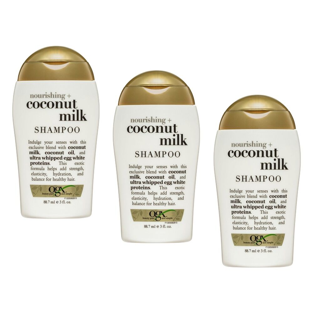OGX Nourishing+ Coconut Milk Shampoo for Dry Hair 88.7mL Pack of 3